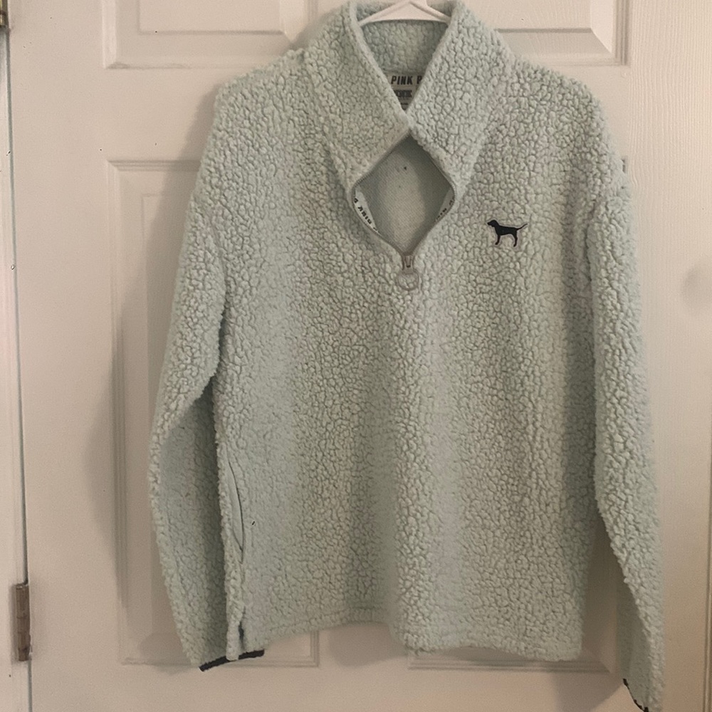 Pink brand teal Sherpa sz small!